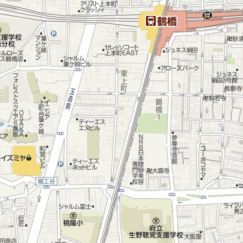 鶴橋１丁目周辺地図